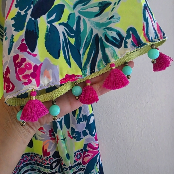 Lilly Pulitzer Payge Off Shoulder‎ Dress Bauble Yellow Lemur Alone GRAIL SMALL - Picture 6 of 10